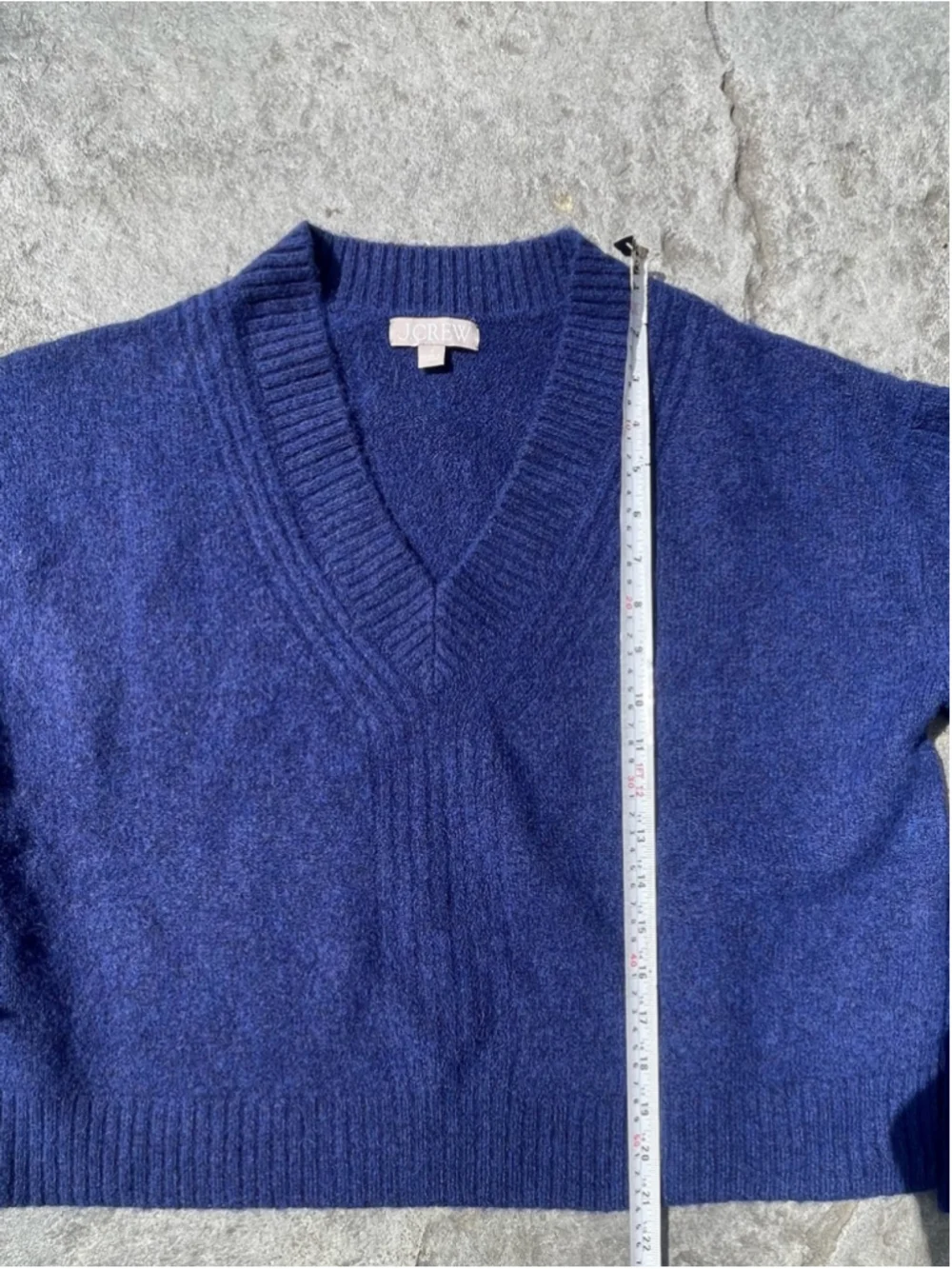 J.Crew Italian merino wool Blend V Neck Sweater Rich Sapphire Blue